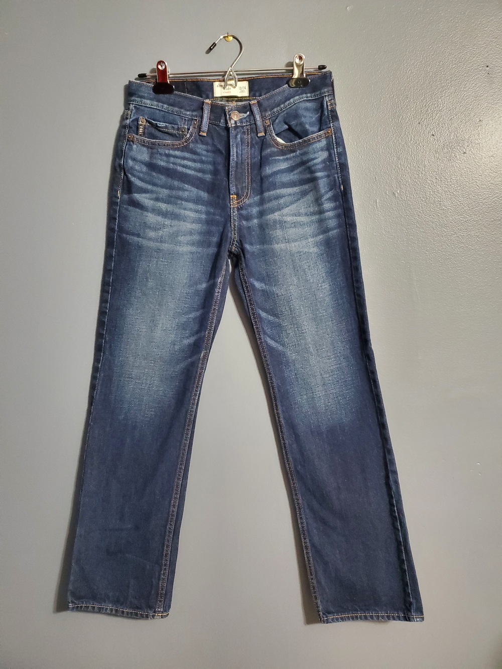 Abercrombie Kids Indigo Blue Straight-Leg Cotton Jeans Girls Size 13/14
